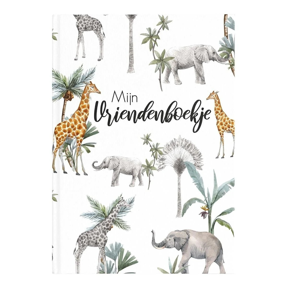 Jungle met giraf olifant vriendenboekje