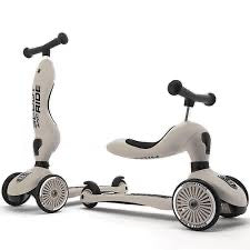 Scoot en ride 2 in 1 fiets step wit ecru beige