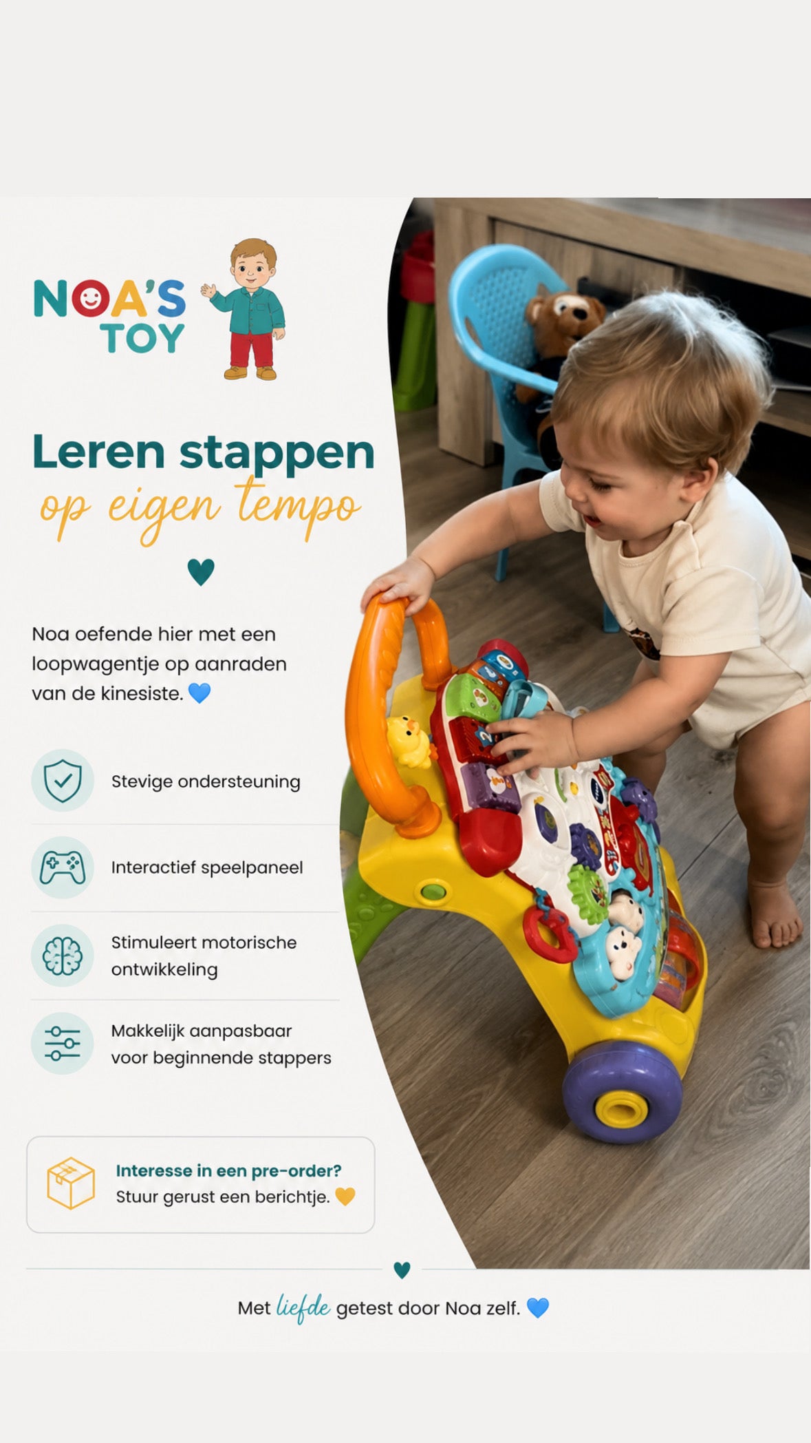 Leer loop wagentje van Vtech A la Noa