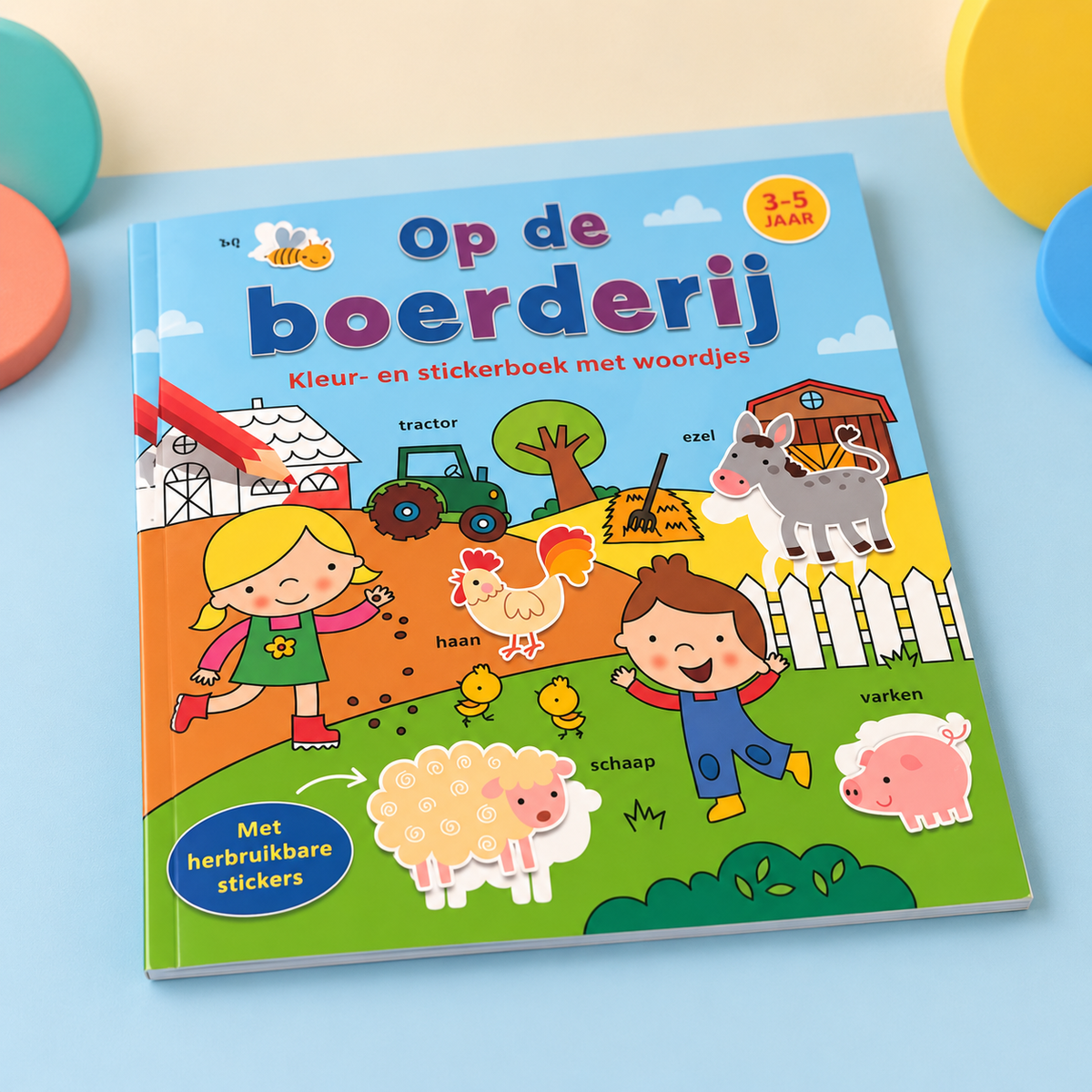 Deltas – Op de boerderij – Kleur- en stickerboek met woordjes