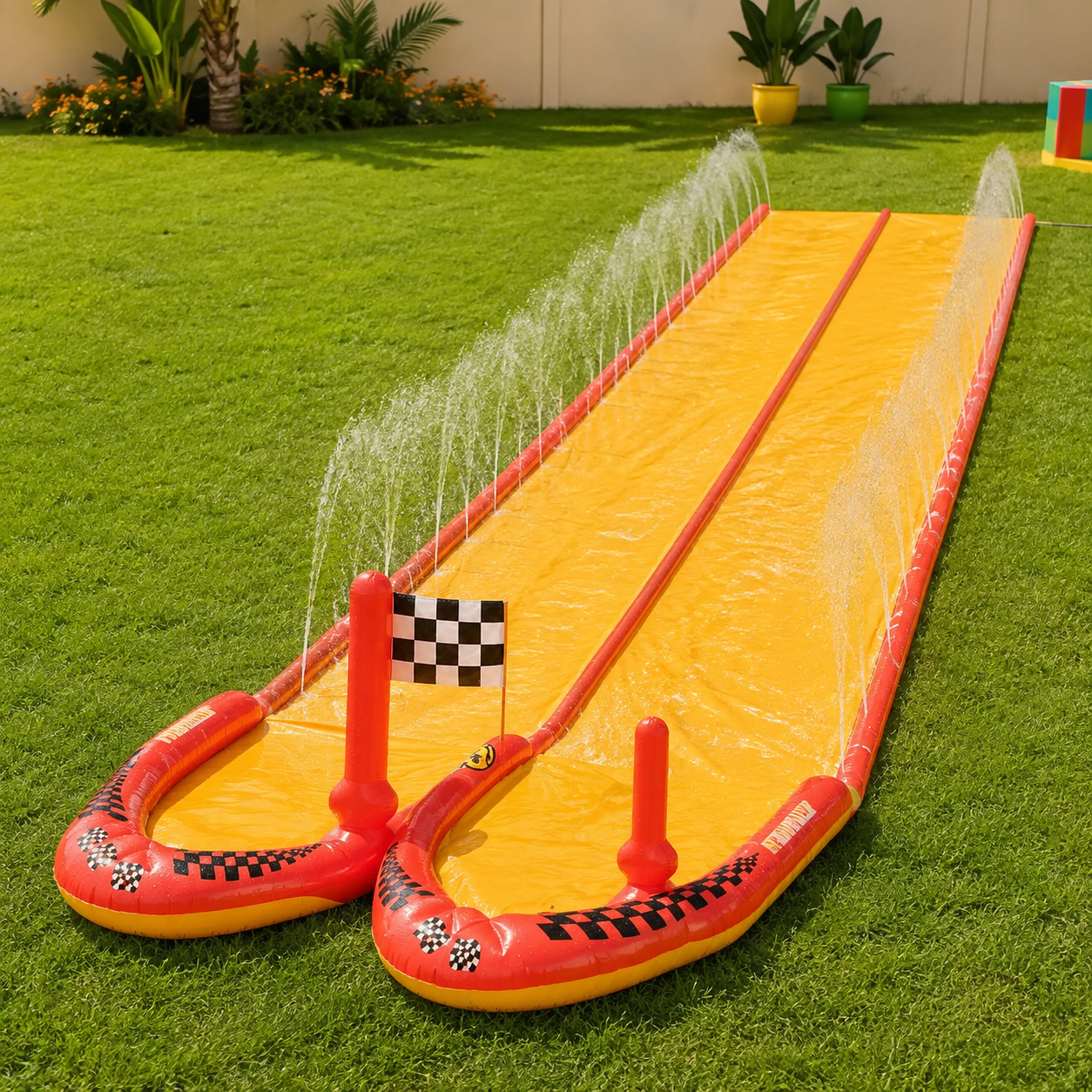 Swim Essentials Waterglijbaan Racing – Dubbele Glijbaan 550 × 140 cm
