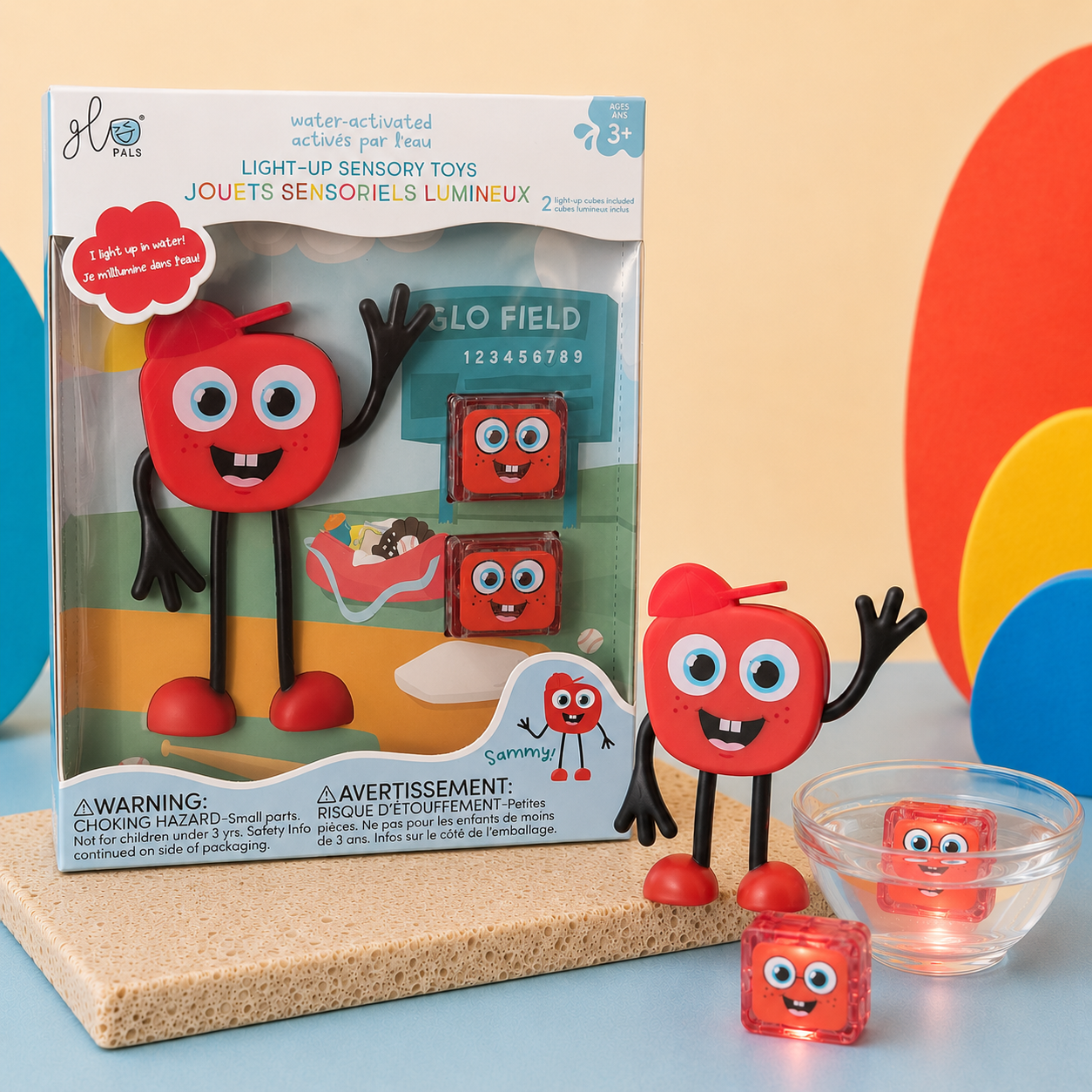 Glo Pals – Sammy Light-Up Sensory Toy met 2 lichtkubusjes